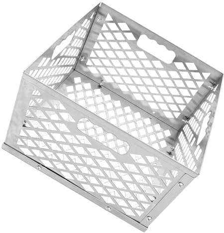 NUOBESTY Cestino per Carbone in Acciaio Resistente Contenitore Multifunzionale Leggero per Barbecue e Cucina Maniglie per Facile Trasporto e Pulizia