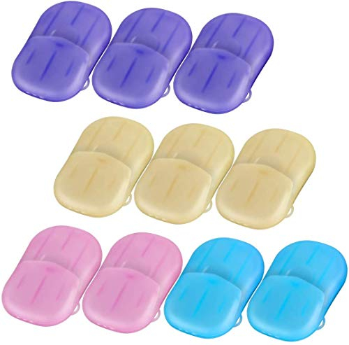 Incutex 10x scatole (200 fogli in totale) di fogli di sapone, sapone foglieti, sapone da viaggio fogli