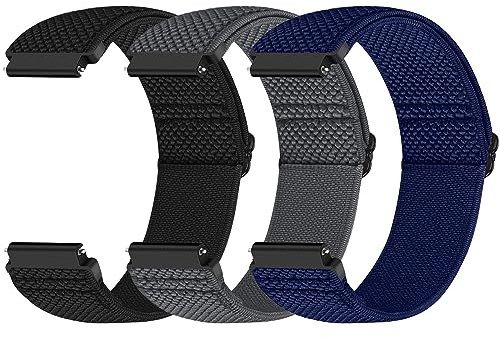 22mm Quick Release Elastic Straps Compatible with Samsung Galaxy Watch 3 45mm/Garmin Venu 4 45mm/3 45mm/Venu 2/Vivoactive 4/Forerunner 570(47mm)/255/265/Amazfit Helio/Bip 6/5/Balance 2 Women Men