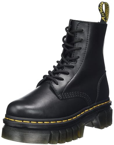 Dr. Martens Unisex Audrick 8-Eye Boot, Black Nappa Lux, 15 Women/14 Men
