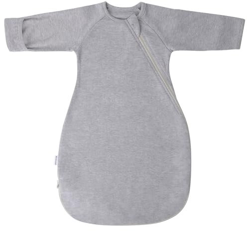 Knirose Pucksack Baby Übergangsschlafsack mit Anti-Erschrecken Funktion, Arme hoch Position, Baby Schlafsack mit Doppelreißverschluss für einfaches Windelwechseln (6-12 Monate)
