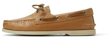Sperry Men's Authentic Original 2-Eye Leather Boat Shoe, Cream, 11