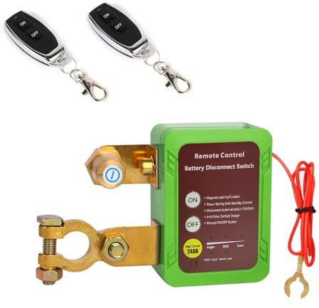 Bilbatterihållare 12 V, 240 A, orange automatisk batteribrytare med fjärrkontroll, trådlös bildelare för ATV, båt, bil, RV, lastbil