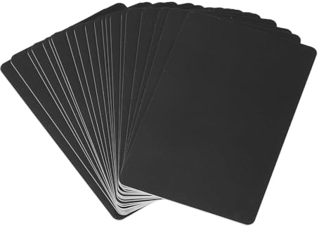 PATIKIL Tomma PVC-kort, 20-pack bläckstråleskrivare plast ID-kort CR80 30 MIL vita utskrivbara visitkort, vattentät dubbelsidig utskrift för foto ID-bricka bläckstråleskrivare matt, svart