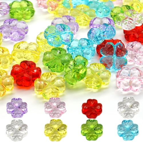 Guyode 200 Piezas Perlas de Agua, Perlas Flotantes para Relleno de Jarrones, Trébol de Cuatro Hojas Cuentas Sueltas para Velas Flotantes, Bodas, Fiestas, Centros de Mesa (Multicolor)