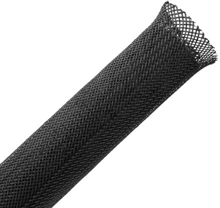 Weasch 26ft - 1 Inch PET Expandable Braided Cable Sleeve, Braided Wire Sleeving, Cable Wrap Mesh Wire Loom (1-26ft)