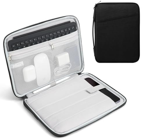 TiMOVO 13 Custodia per Tablet per iPad Air 13 M3 2025, iPad Pro 13/12.9, Galaxy Tab S9/S10 Plus/S9 FE+ 12.4, Remarkable Paper Pro 11.8, Borsa con Tasche, Nero