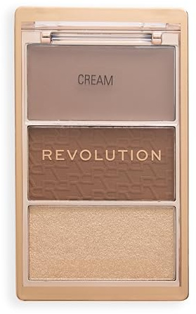 Revolution The Bronze Icon, Palette Bronzer Altamente Pigmentata, Arricchita con Acido Ialuronico per una Pelle Luminosa e Idratata, Golden Medium, 10g