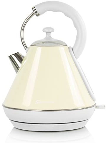 SQ Professional Dainty Legacy Stainless Steel Cordless Electric Kettle Portable kettle with Heat Resistant Handle Auto Shut-Off & Fast Boil -LED Light Indicator -2200W (Chantilly)