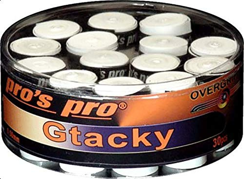 Pro's Pro Gtacky - Set di 30 racchette da tennis, squash, badminton, colore: Bianco