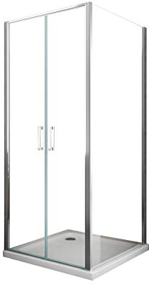 Box Doccia Angolare Con Parete Fissa Laterale e Porta Battente Apertura Saloon H.190 Vetro 6 mm Easy-clean Reversibile (Fissa 67,5-70 x Saloon 87-90)