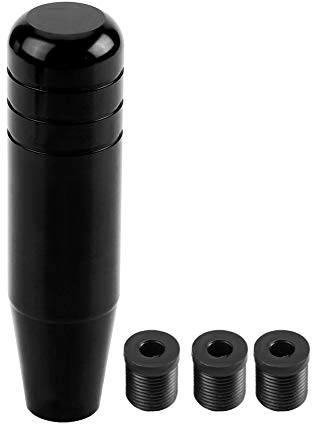 Fydun Car Manual Gear Shift Knob Universal Aluminum Alloy Handle Shifter Lever 13cm Cover Handbrake Grip Interior Decor (Black)