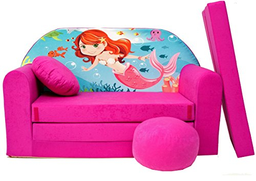 millybo Kindersofa Kinder Couch mit Schlaffunktion ausklappbar 3in1 Kinder Sofa Spielsofa mit Bettfunktion Mädchen Jungen Sitzsack Minisofa Schlafsofa Kinderzimmer Schlafsessel (H4)