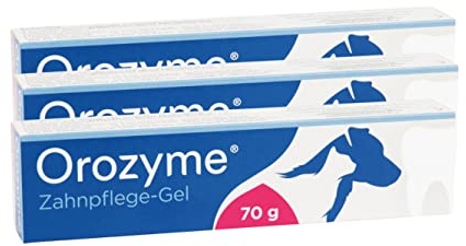emmi-pet 3x Orozyme Zahnpflege Gel Hund & Katze mit Selbstreinigungsfunktion 70g, Effektive Maulhygiene & Hunde Zahnpflege, Hundezahnpasta gegen Zahnstein & Mundgeruch