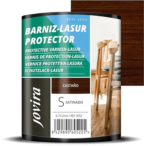 LASURE EFFET SATINÉ À L'EAU. Elle protège, décore et embellit tous les types de bois. (750 Millilitres, Marron)
