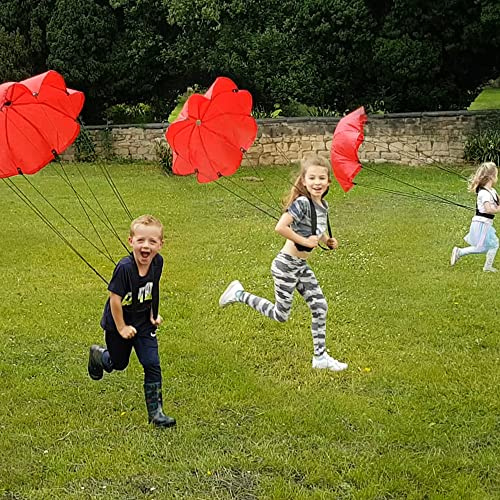 Eduk8 Resistance Speed Running Parachutes PACK OF 6 - Durable plus Lightweight Chute, Great for Training, Playing Games & having Fun Learning (6 Pack)