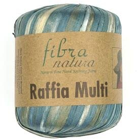 Fibra Natura Rafia Multi Filato, %100 Cellulosa, Filato Rafia, Corda Macrame di carta, 34,9 g 87yd, Rafia Straw, Decor Yarn (09)