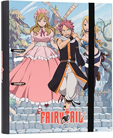 Grupo Erik Carpeta 2 anillas troquelada premium Fairy Tail - Archivador A4 - Carpeta anillas tapa dura/Carpeta 2 anillas Fairy Tail - Carpeta anillas A4 - Vuelta al cole material escolar