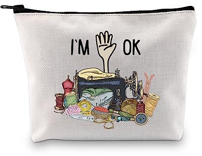 GJTIM Quilting Themed Gift Sewing Gift Sewing Storage Bag Stitching Makeup Bag For Quilters Seamstress Tailors Sewing Lovers (OK Sewing Bag)