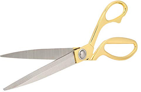 Tijeras para Tela Personalizadas, Cómodo de Acero Inoxidable para Uso Doméstico e Industrial, Tijeras con Dorado para Seda, Cuero, Nailon y Más (GOLD)