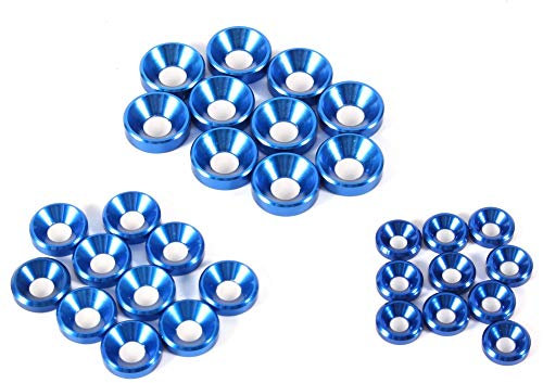 Rondelles à Tête Fraisée Anodisées M5 Bleu Royal, Rondelles de Finition en Alliage D'aluminium de Compatibles avec les Vis à Tête Fraisée pour un Usage Domestique,