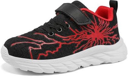 Qciplr Scarpe Bambino Sneakers Ragazze Ragazzi Scarpe da Ginnastica Bambini Ginnastica Tennis Leggero Scarpe Sportive Interno Corsa Bambini Rosso 36EU
