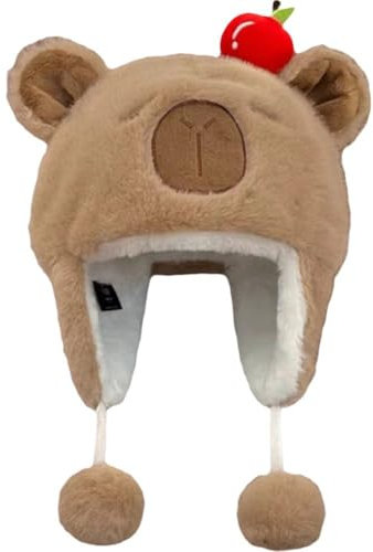 Vepoty Capybara Plüschmütze, Niedliche Tiermütze, Winterpullover, Hut, Urlaub, Cosplay, Kopfbedeckung Für Karneval, Halloween, Maskerade, Party