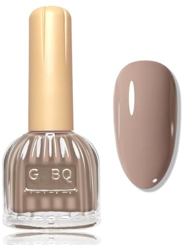 Virellay Nude Nagellack Wasserbasis, Nagellack Nude auf Wasserbasis Ohne UV Lampe, Nacktbraun Langanhaltender Schnelltrocknender für Frauen DIY zu Hause, 10 ML (Braun, 10 ML)