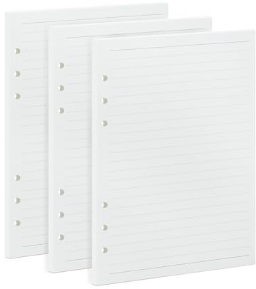 135 Feuilles Volantes Lignées A5-210 x 142mm Papier 100g/m² - Recharge Papier pour Classeur 6 Anneaux - Crème Bloc Notes, Agenda, Carnet, Filofax A5