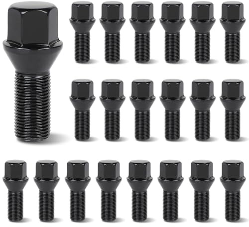 EFUTURETIME Kit 20 Bulloni Ruota, M14 x 1,25, 27 mm, Sede Conica 60°, SW 17 mm, Compatibili con BMW Serie 1, Serie 3 e Serie 5