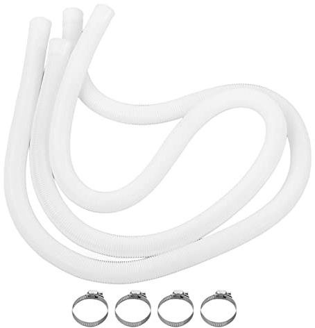 Poolslang Justerbar längd Slitstarkt konserveringsmedel Poolfilter Pumpslang med spänne för pool Plastmaterial Lätt Slitstark