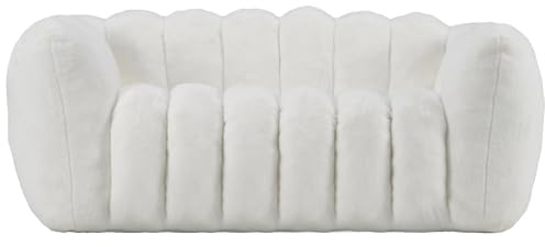 Fiximaster Sitzsack, Sitzsack Erwachsene aus Luxuriösem Kaninchenfell-Imitat, Bean Bag als Bequemer 2-Sitzer, Sitzsäcke für perfekte Stützkraft, Bean Bag Chair für Wohnzimmer Schlafzimme(Weiß)