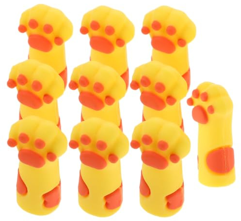 DIYEAH 10 Piezas Fundas de Silicona Diseño de Pata de Gato para Tijeras y Herramientas de Pedicura, Protección Total Antideslizante para Rutina de Cuidado de Uñas