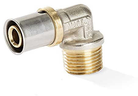 H2O-Flex® 16er Pressfitting mit Winkel 90° mit 1/2 Aussengewinde für Verbundrohr 2,0mm DVGW Aluverbund - Rohr Mehrschichtverbundrohr