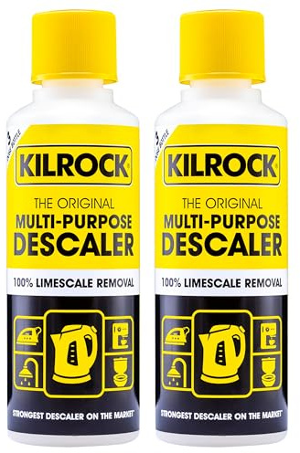 Kilrock Kilrock-K Multi-Purpose Descaler 2x250ml (6 Doses) - Limescale Descaling for Kettles, Shower Heads & Coffee Machines - Biodegradable and Phosphate Free - 100% Limecale Removal