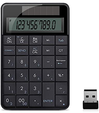 Numeric Keypad with Calculator, Wireless Numeric Keyboard 29 Keys Numpad Keypad with USB Nano Receiver, Compatible with Windows XP/Vista / 7/8/10