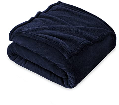 FARFALLAROSSA Manta de Franela Polar para Sofá y Cama 90 Individual, Súper Suave y Cálida, Ligera y Multiusos, Oeko-Tex, 130 x 160 cm Azul