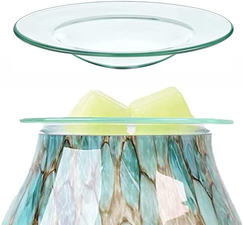 LRMYS 115mm Replacement Oil Burner Dish, Clear 4.5 Wax Melt Warmer Liner Round Glass Dish, Candle Warmer Bowl Plate Wax Tray for Scented Aroma Electric Therapy Lamp Melter, 1 Pack