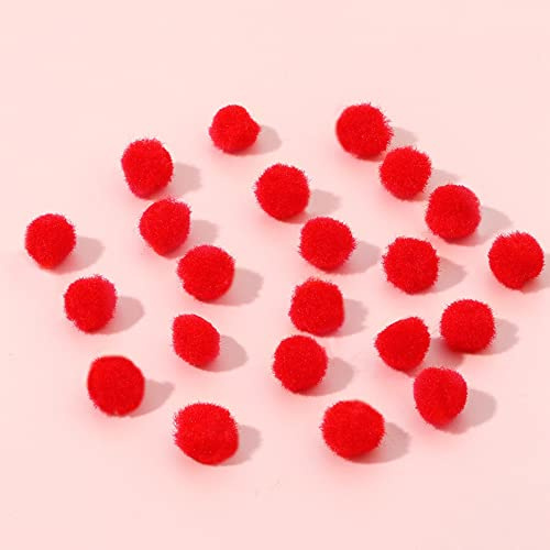Duories 1000 Mini Pompon Colorati Per Il Fai Da Te, 10 Mm, Morbidi Pompon Di Peluche, Piccole Palline Di Feltro Per Compleanno, Matrimonio, Artigianato, Natale, Decorazioni Fai Da Te, Colore Rosso