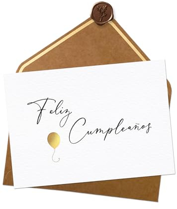 Joli Coon Tarjeta cumpleaños - Feliz cumpleaños - Tarjeta felicitacion cumpleaños con sobre y un sello de cera