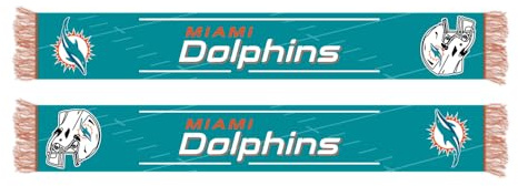 Miami Dolphins NFL Schal Fanschal Scarf ** Team HD Knitted Jaquard Scarf ** in 145 x 20 cm