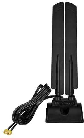 Eightwood WiFi 6E Antenna Tri-Band 6GHz 5GHz 2.4GHz RP-SMA WiFi Antenna Magnet Mount Base for PC Desktop Computer Motherboard WiFi Bluetooth Card Wireless WiFi Router