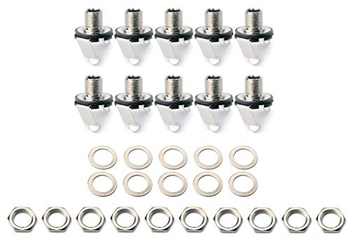 RuiJOTWAT 1 Set of 10 Black Mono 1/4 Jack socket for LP TL Guitar
