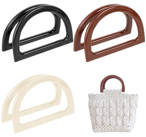 Manici per Borsa a Forma di D,6 Pezzi Manici per Borse Fai da Te, Maniglia per Borse Manico di Ricambio per Borsa Accessori per Borse Fai da Te Uncinetto manici per borse uncinetto manici