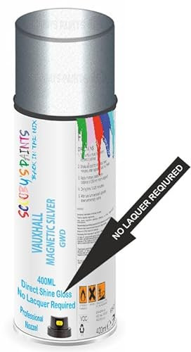 SCOOBYS PAINTS BACK IN THE MIX Direct Gloss Aerosol Spray Paint For Vauxhall Magnetic Silver Code: Gwd No Lacquer Required
