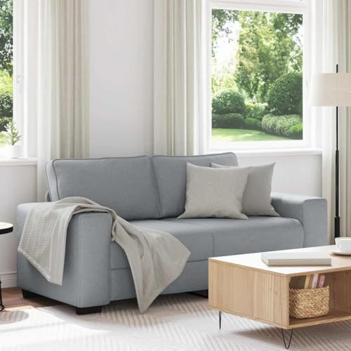Gecheer Divano a 2 Posti, Comfortevole con Cuscini Imbottiti in Poliestere, Struttura in Legno e Metallo, 180x77x82 cm, Grigio Chiaro, per Soggiorno, Ufficio e Camera degli Ospiti
