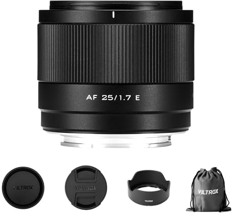 VILTROX 25mm f/1.7 F1.7 autofocus grande apertura APS-C obiettivo tascabile FE obiettivo compatibile con fotocamere Sony E-Mount A6400 A6500 A6600 A6700 ZV-E10 A7C A7RII A7SII A7II A7RIII A9 A1 ZVE1