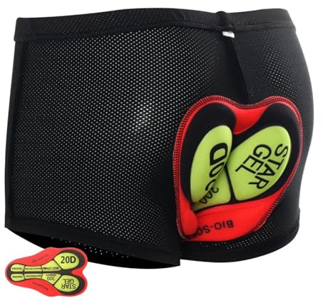 Crepundia sous Vetement Confort Moto,Short Cycliste Homme Boxer de vélo for Hommes, Culotte de Cyclisme, Noir, Maillot de Cyclisme en Gel, Respirant, for Motocross(3,XXL)