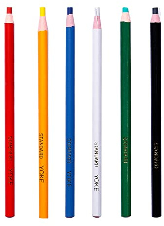 SHUOCONG 10pcs Colorful Erasable Fabric Tailors Chalk 6 Piece Marker Pen Pattern Sewing Tool Needlework Accessories(Type 2)