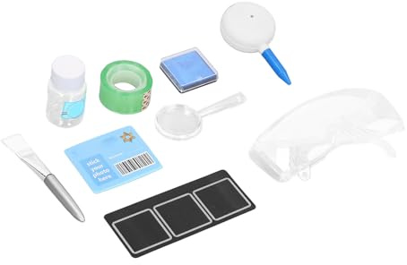 BAOFUYA Barns Fingeravtrycksidentifieringsset, Plastvetenskapsexperimentsats med Glasögon och Förstoringsglas för Barn Från 8 år och Uppåt, Praktiskt Kriminaltekniskt Roligt